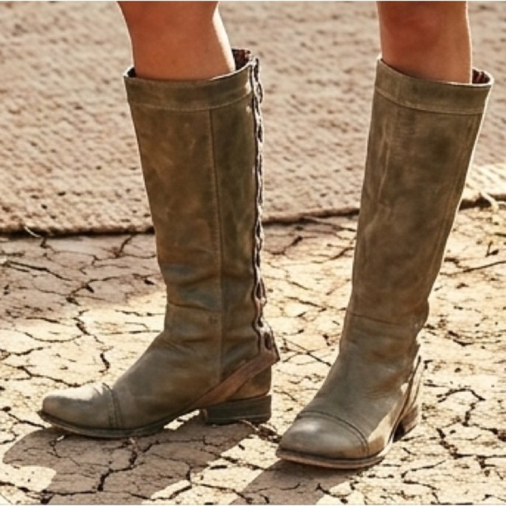 Jeffrey Campbell Whipstitch Leather Zipper Knee High Tall Boots Anthropologie
